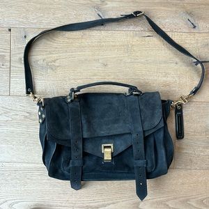 Proenza Schouler Medium PS1 in Navy Suede